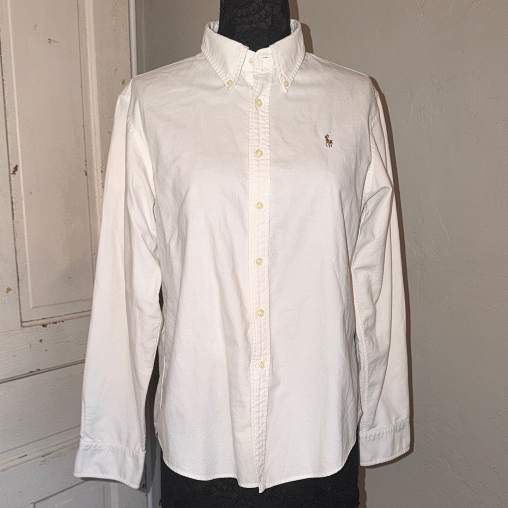 Ralph Lauren White Casual Button-Down Shirt